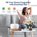 500ML Aroma Diffuser (6 Oils Optional), 5V 2A Essential Oil Aromatherapy Diffuser Humidifier with Remote Control