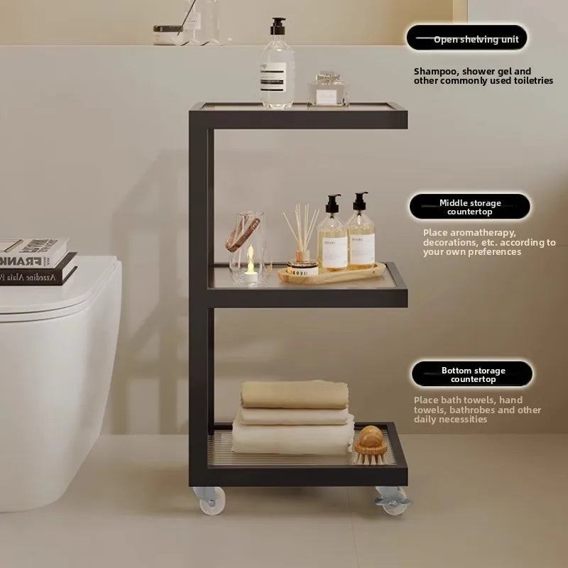 Spacious Bathroom Storage Organizer Multifunctional Floor Standing Cabinet Waterproof Freestanding for Small Gap