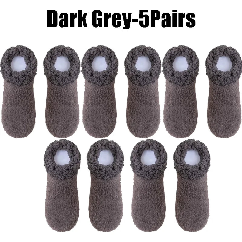 Fireside Fleece Slipper Socks Non-Slip Thermal Footwear with Plush Lining for Cozy Evenings Winter Home Comfort