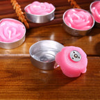 Romantic Rose Flower Shaped Tealight Candles, Tea Light Candle, Home Decorations, Wedding, Birthday Party, Christmas, 12Pcs Set