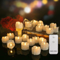 LED Tealight Candles Battery Operated Flameless Flickering Electric Dripping Wax Votive Candlesfor Christmas Halloween Decor