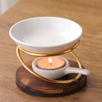 Aroma Oil Burner Warmer Oil Incense Wax Melt Burner with Candle Spoon Office Living Room Spa Yoga Home Decor Wedding Gifts