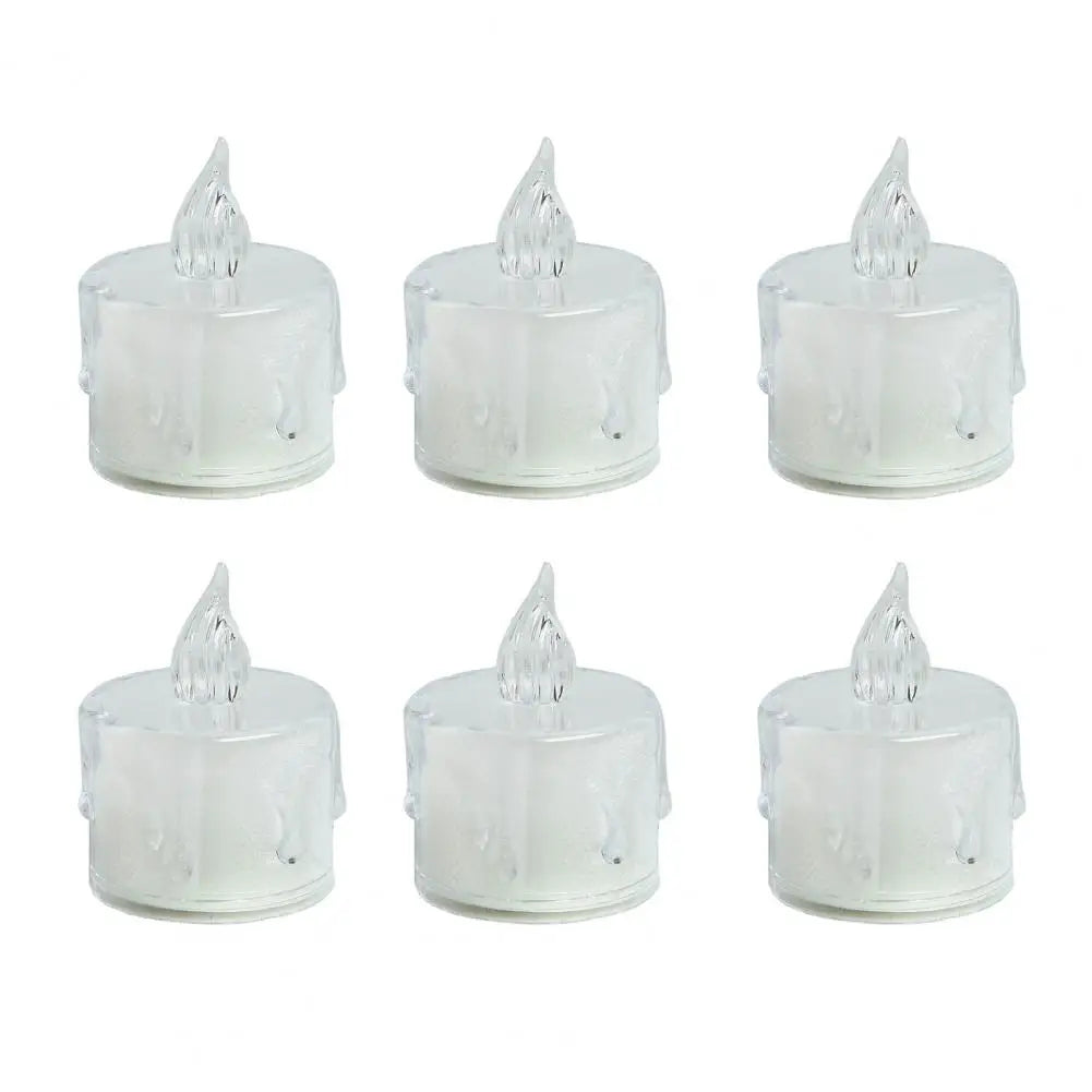6Pcs/Set Electronic Candles  Attractive Vivid LED Candle Lamp Ornament  Beautiful Small Tea Wax Light