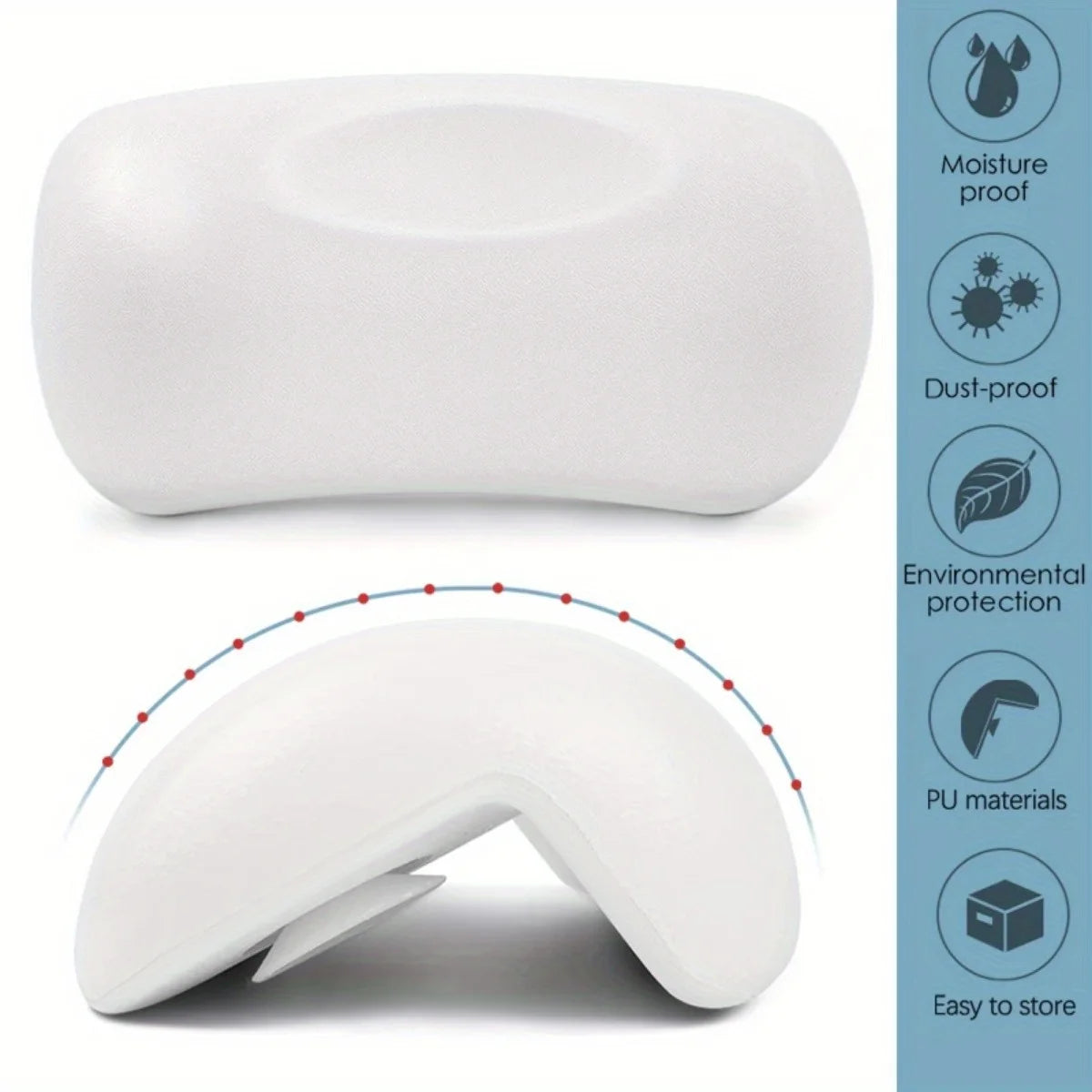 Non-slip Bathtub Headrest Cushion SPA Bath Pillow Soft Waterproof Bath Pillows with Suction Cups Easy To Clean for Bathroom