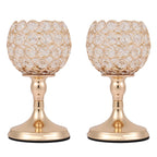 Crystal Tealight Candle Holders, Metal Glass Candlesticks, Wedding Table Centerpiece, Christmas Party, Home Decoration