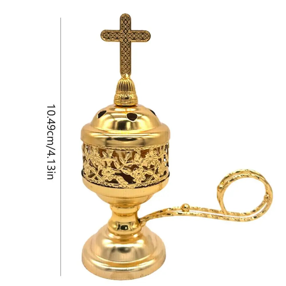 Incense Burner For Church Metal Decorative Cross Incense Burner For Tabletop Decorative Small Aromatherapy For Smudging Incense