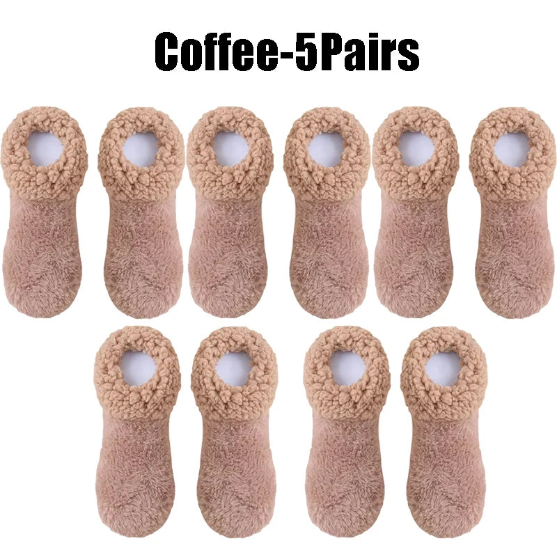 Fireside Fleece Slipper Socks Non-Slip Thermal Footwear with Plush Lining for Cozy Evenings Winter Home Comfort