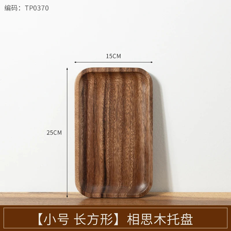Wooden Tray Acacia Wood Rectangular Solid Wood Dinner Plate Kitchen Accessories Coffee Dessert Tea Storage Tray