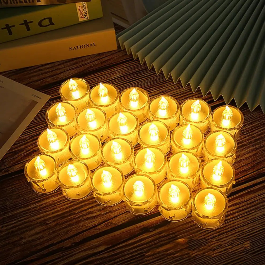 6Pcs/Set Electronic Candles  Attractive Vivid LED Candle Lamp Ornament  Beautiful Small Tea Wax Light