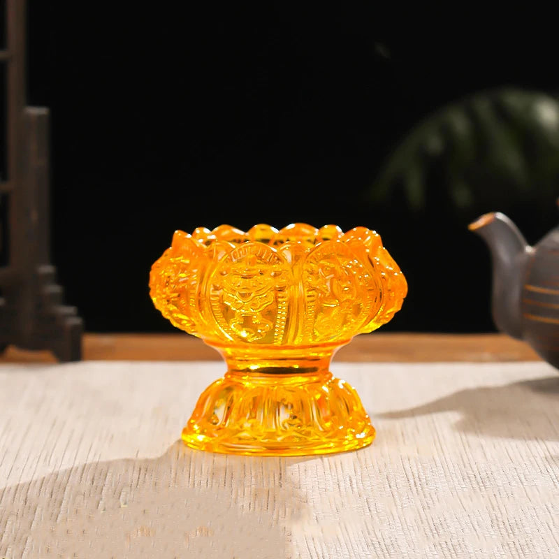 1 Household Glass Candle Holder, Hand Carved, Exquisite, Heat-Resistant, Thick Glass Material, Freely Selectable Color