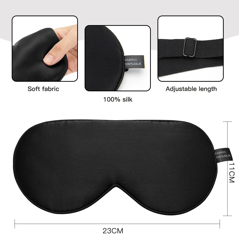 100% Natural Mulberry Silk Sleep Mask Soft and Comfortable Eye Patches Soft Blindfold Smooth Eye Mask Eyeshade Eye Cover Patch