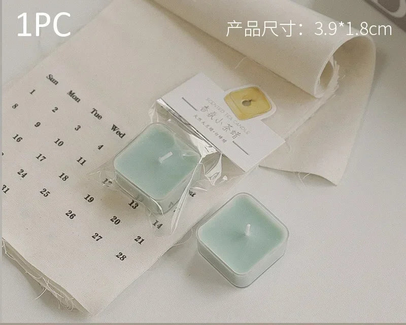 Square Candle Tea Light Scented Candle Aromatherapy Soy Wax Candles Wedding Birthday Candle Party Home Decoration