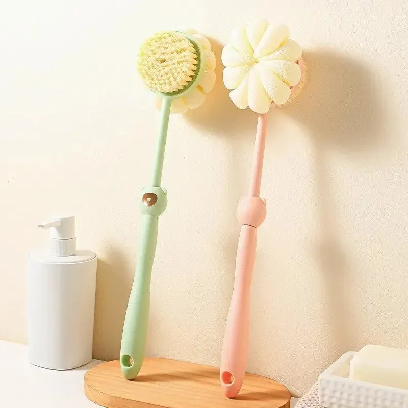 Bath Brush Back Body Bath Shower Sponge Scrubber Brushes With Handle Exfoliating Scrub Skin Massager Exfoliation Bathroom Brush