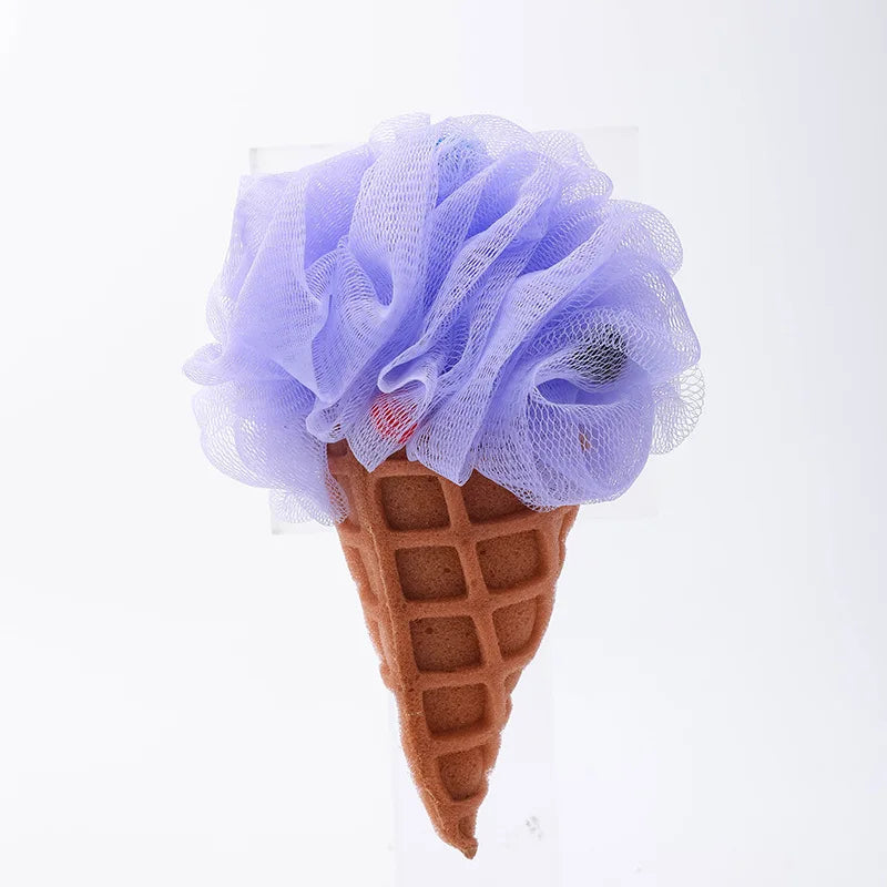 1PC Ice Cream High-quality PE Material Bath Ball Rainbow Bath Ball Cute Cartoon New Creative Bathing Tools Creative Gift