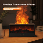 ABKJ-Flame Essential Oil Diffuser 3D Flame Fireplace Aromatherapy Machine Colorful Humidifier With Remote Control For Bedroom B