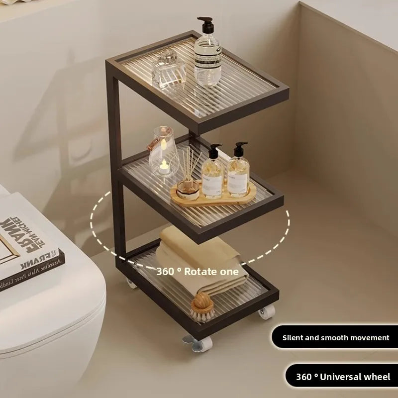 Spacious Bathroom Storage Organizer Multifunctional Floor Standing Cabinet Waterproof Freestanding for Small Gap