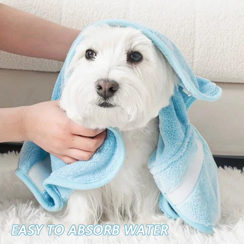 Dogs Bathrobe Cute Capes Bath Towel Soft Cozy Ultra-Absorbent Drying Coat Robe For Stylish Pet Lover Bath Clothing