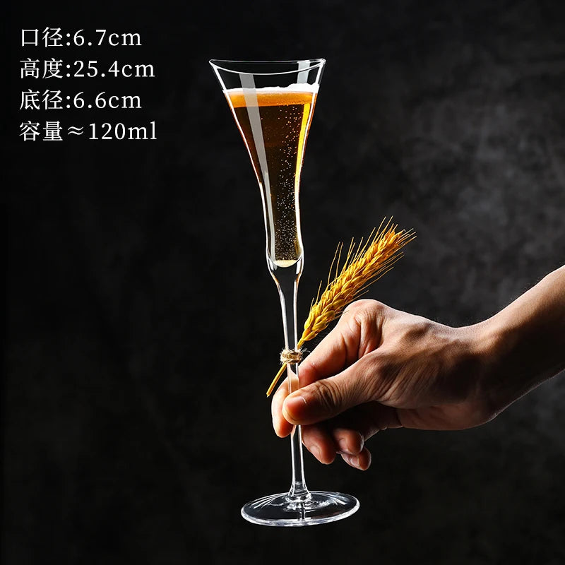 Crystal Champagne Glasses Sparkling Wine Goblets Cinched Waist Wide Mouth Creative High-value Champagne Glasses Cocktail Glasses