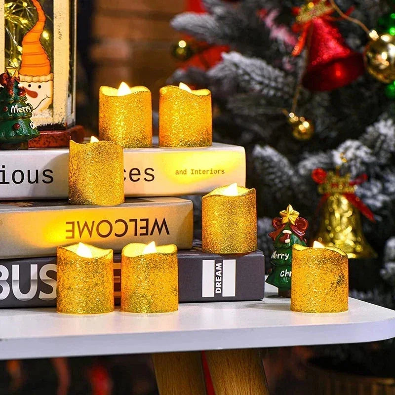 12Pcs Flameless Led Candles Light Tealight Battery Power Candles Lamp Birthday Candle Light Christmas Wedding Party Home Decor