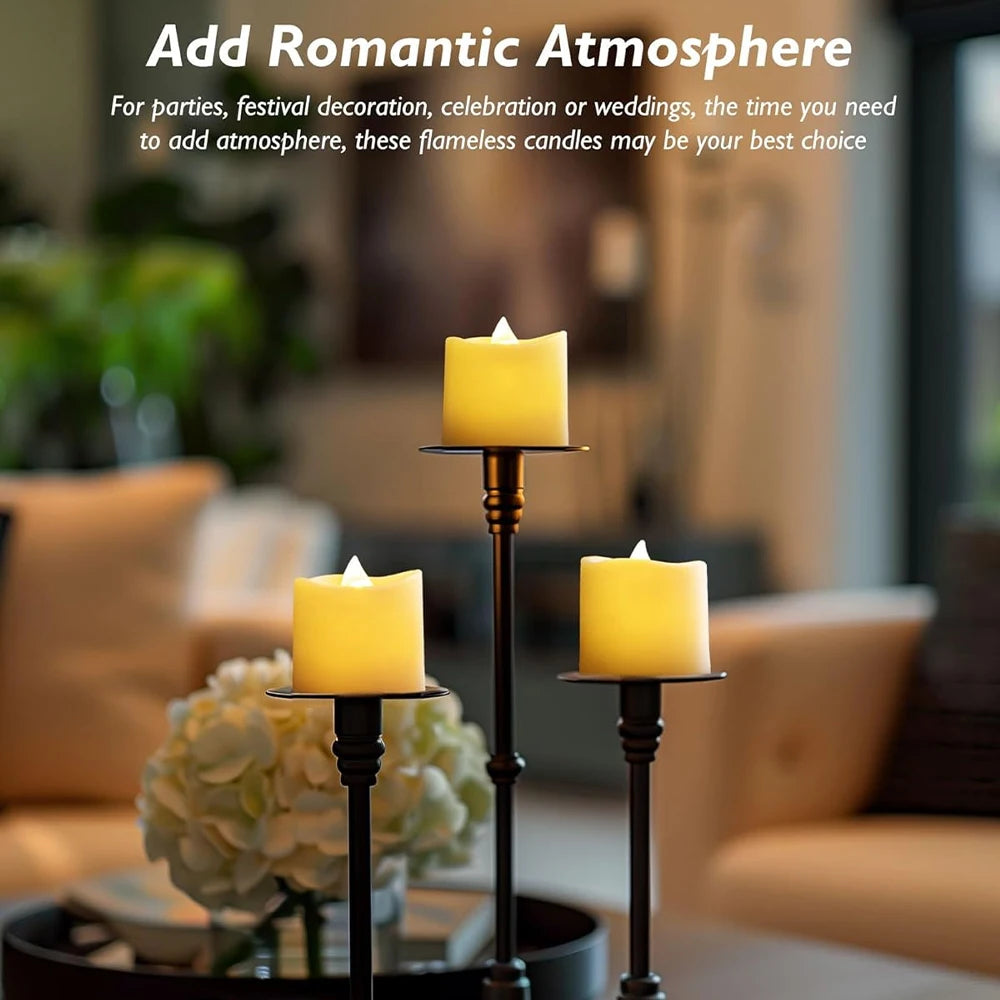 Flickering LED Ivory Electronic Candle, Flameless Tealight Candle, Battery Operated LED Tealight Candle, Ideal for Weddings, Tab