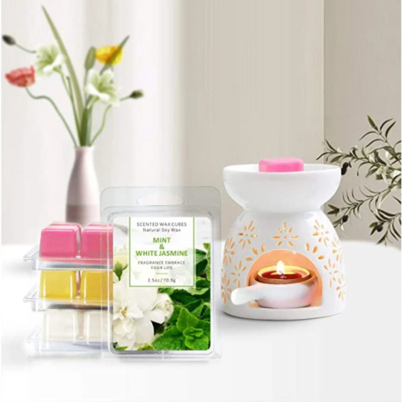 8 Packs Scented Wax Melts Assorted Soy Wax Warmer Cubes for DIY Scented Soy Essential Oil Candles Beginners Professionals