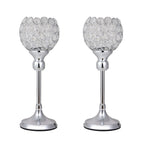 Crystal Tealight Candle Holders, Metal Glass Candlesticks, Wedding Table Centerpiece, Christmas Party, Home Decoration