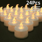 LED Tea Lights Candles Realistic Flickering Battery Operated Tealights Long Lasting Electric Candles for Christmas Wedding Decor