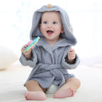 0-2Y Cotton Kids Robes Newborn Bath Towel Hood Cartoon Fashion Sleepwear Girls Boys Bathrobe For Children Baby Receiving Blanket