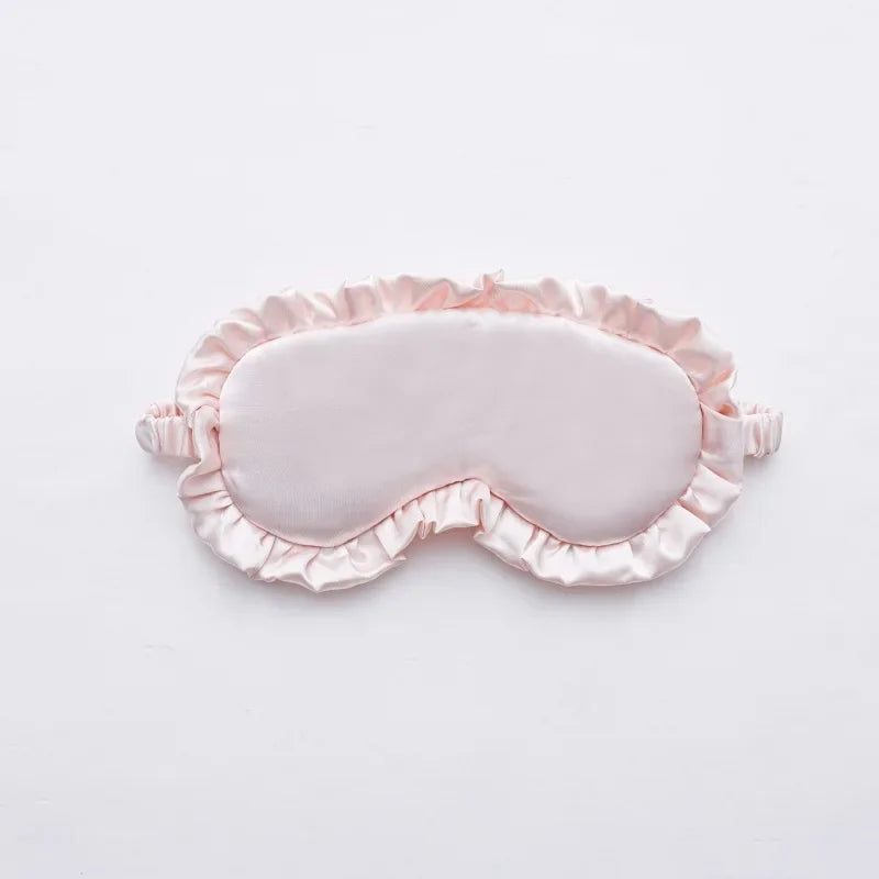 1pc Silk Ruffle Sleep Eye Mask Soft Sleeping Eye Covers Multicolor Night Dream Blackout Eye Patches for People To Sleep Better