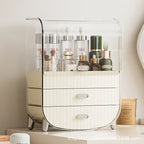 Cosmetics Storage Box, Dust-proof Flip Cover Bathroom Skincare Product Storage and Organizing Lipstick Drawer Style Shelf