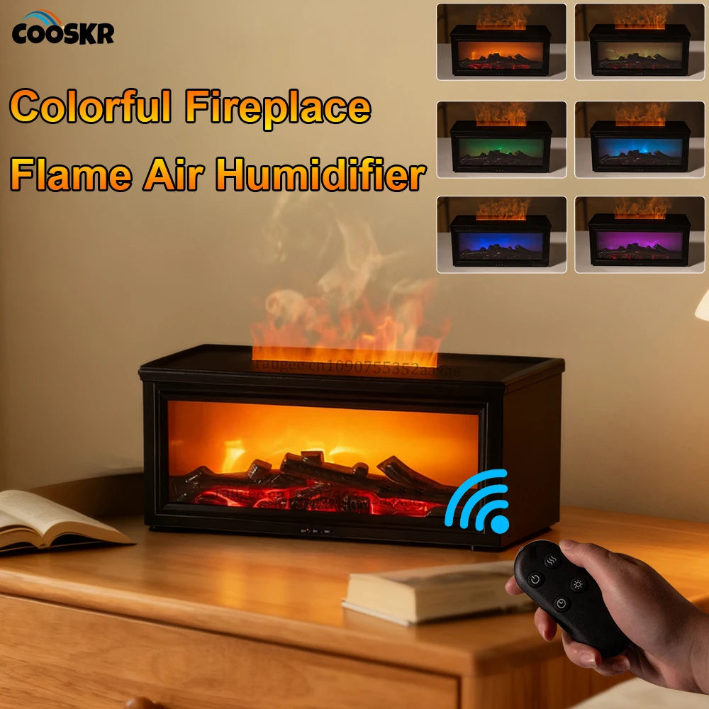 Air Humidifier 280ml Colorful Fireplace Flame Aroma Diffuser Humidifier Essential Oil Diffuser Air Diffuser Humidifier for Home