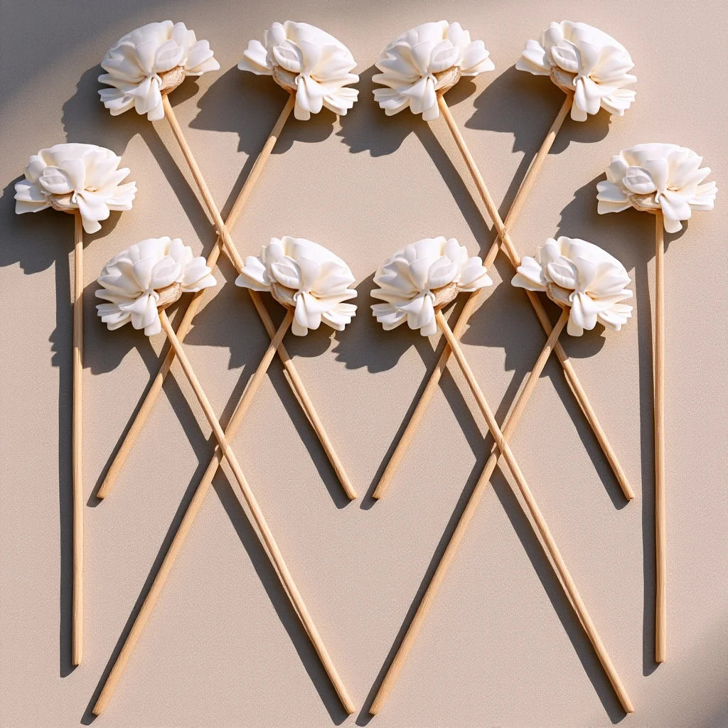 10Pcs Reed Diffuser Flower Sticks Aromatherapy Oil Diffuser Refill Replacement Decorative Aroma Bottle Accessory