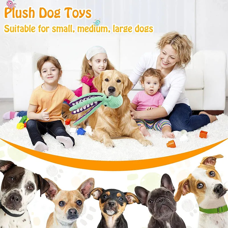 Large Squeaky Pet Dog Toy-Plush Dog Toys with Soft Fabric for Small Medium Large Dogs Daily Companionship, Training Reward Gift