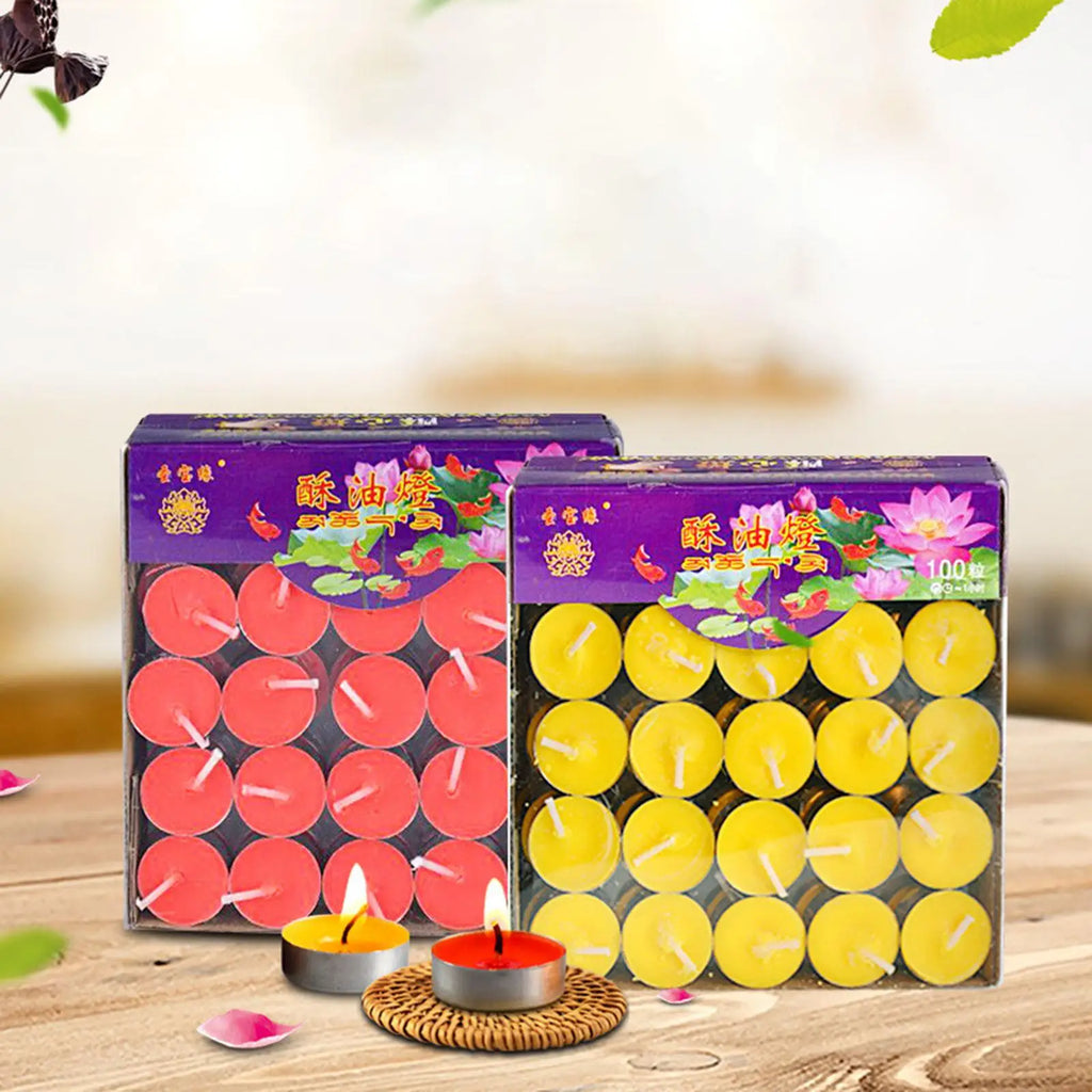 100pcs/Set DIY Round Smokeless Scented Tealight Candles for Birthday Party Decorative Candles outdoor