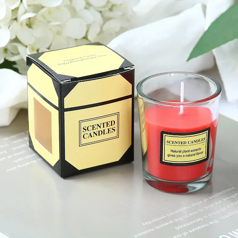 Plant wax scented candle gift box soybean candle glass cup scented candle indoor smokeless Hotel fragrance