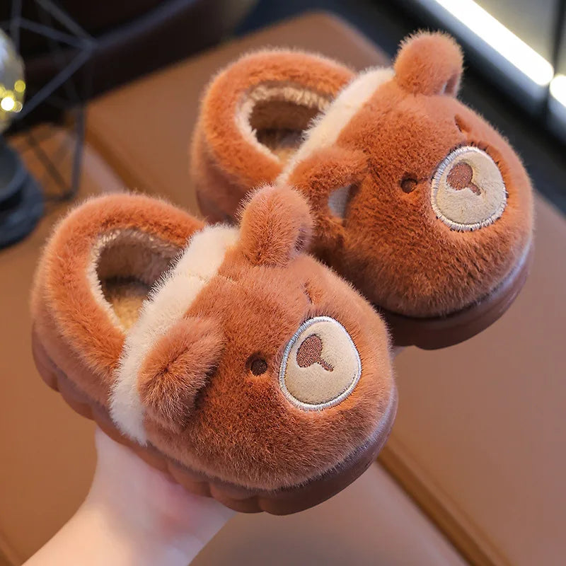Cute Plush Animal Toddler Spa Slippers