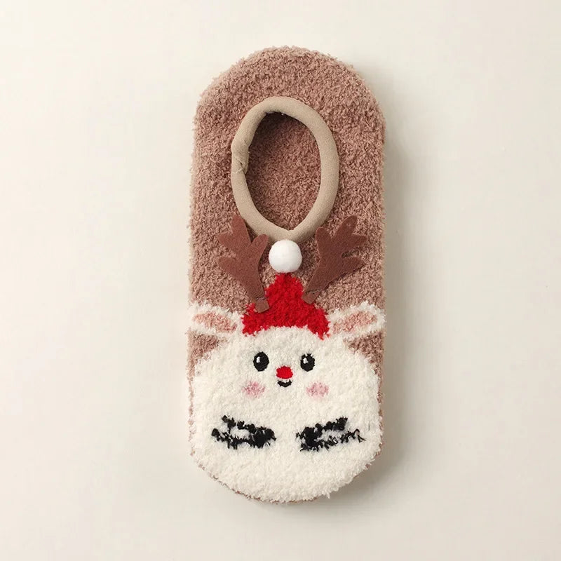 Fall/Winter Floor Socks Warm Non-slip Stockings Indoor Yoga Socks Low Calf Slipper Women Cute Hedgehog Home Hosiery Xmas Gifts