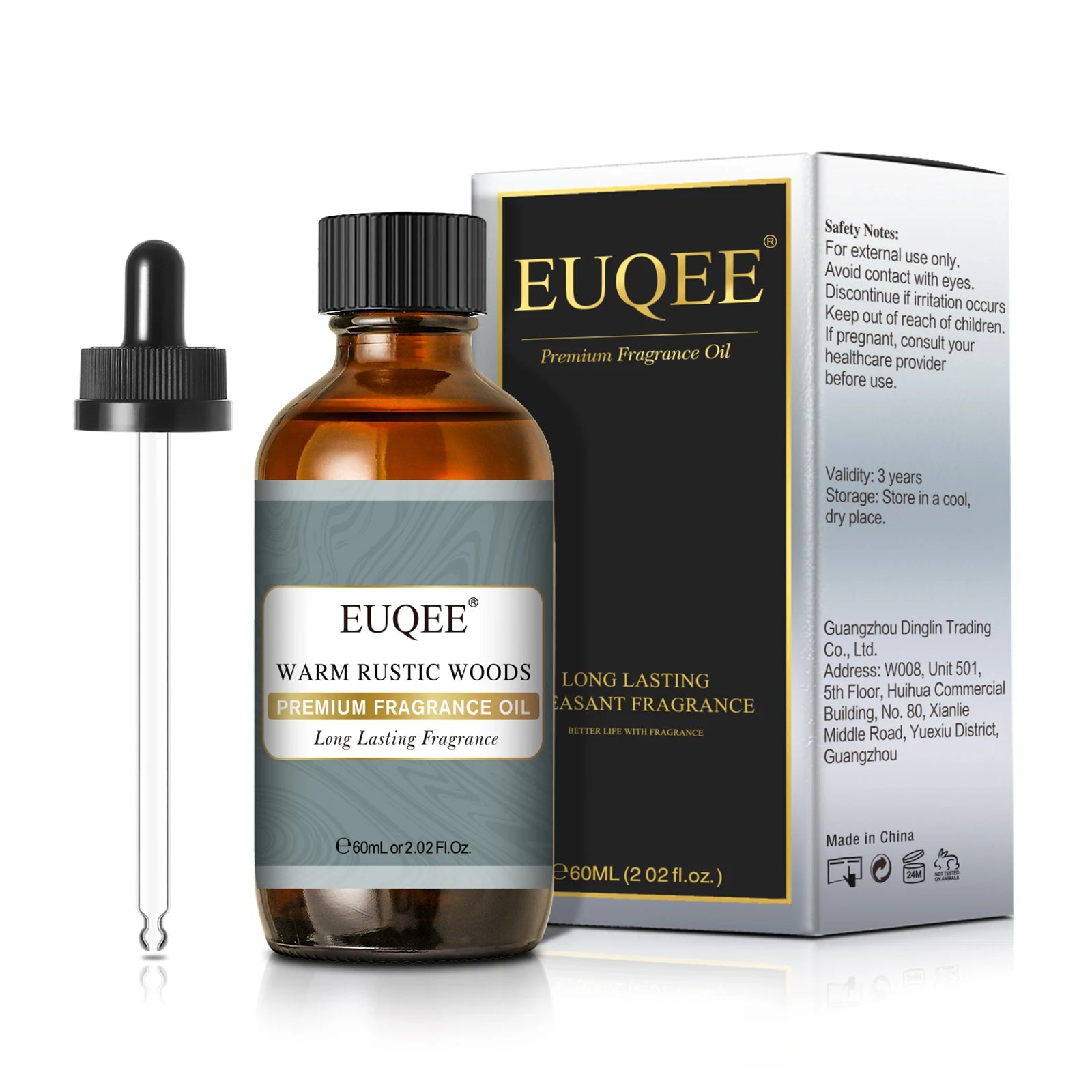 EUQEE 60ml (2 Fl.Oz.) Men's Fragrance Oil For Reed Diffuser, Car Diffusion-Leather Coffee Bamboo & Teak Bay Rum Aromatherapy Oil