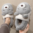 Cute Cozy Cartoon Bear Slippers for Women – Plush Winter Indoor Spa Comfort
