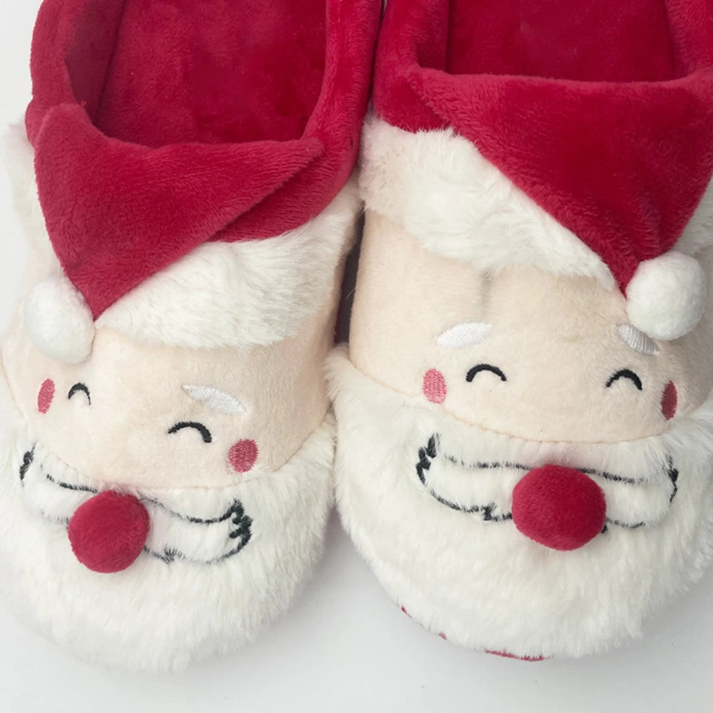 Christmas Slippers Cartoon Santa Claus Warm Slipper Anti-Slip Indoor Designer Xmas Thicken Cotton Slippers For Women Men Shoes