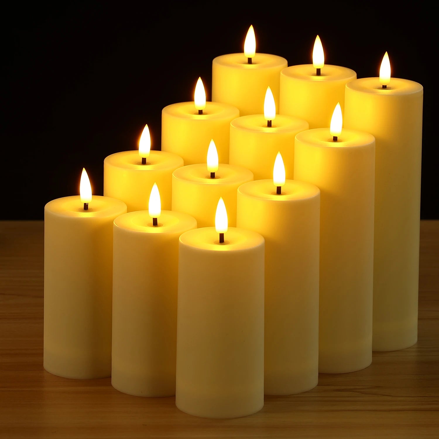 12pcs Flameless Candle Light Waterproof LED Flickering Candles Tea Lights with Remote Timer Wedding Birthday Decor Fake Candles