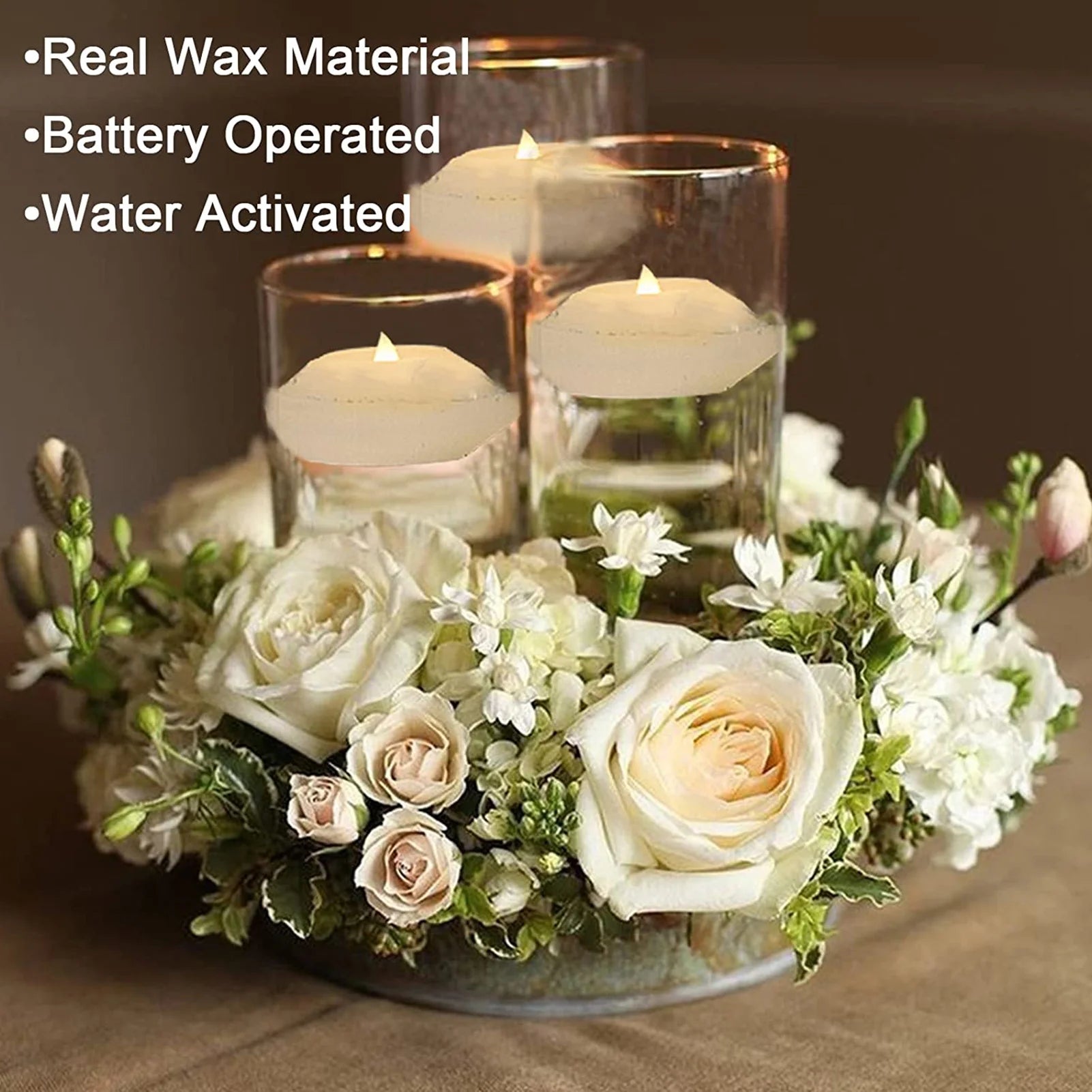 Floating Tealights Candles Flickering Candles Flameless Tea Lights Party Wedding Praying Memorial Festival Event Blessing