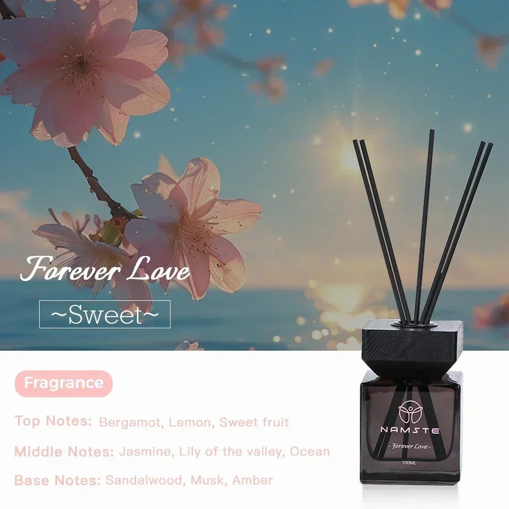 NAMSTE 2025 Reed Diffuser Oil 100ML Aromatherapy Oil Reed Diffuser Sticks Fragrance Room Flavoring Air Freshener Home Decor