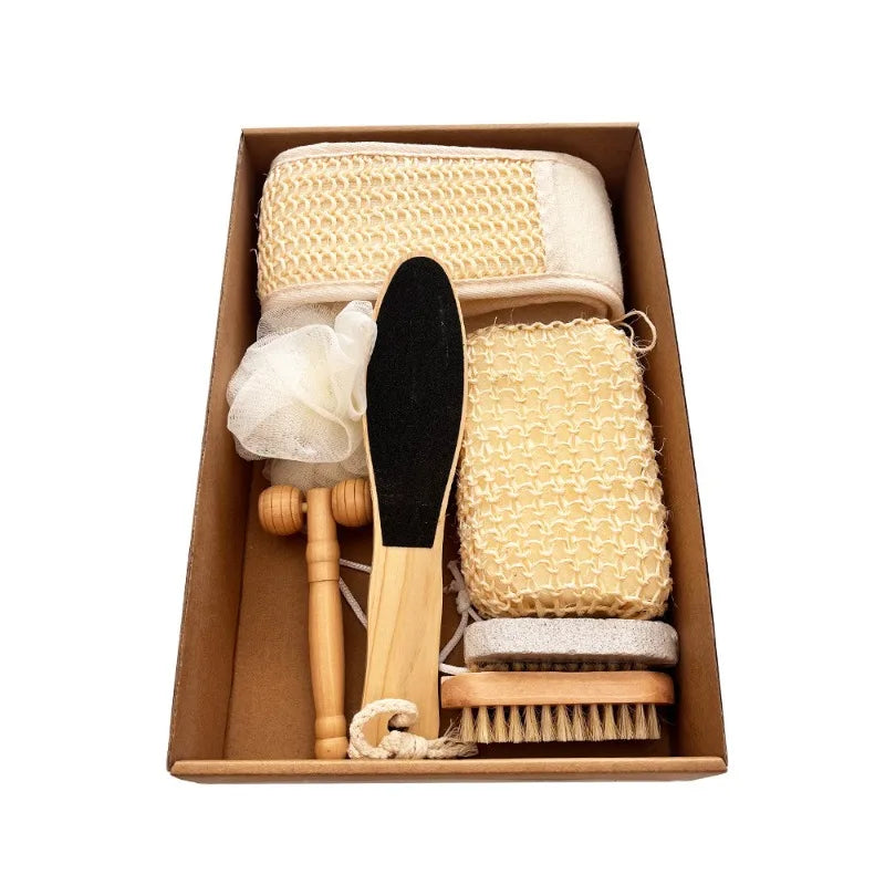 Bath Set Scrub Towel Bath Brush Foot Grinder Holiday Gift Box