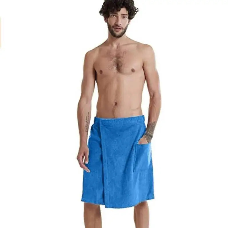 Bath Towel Beach Towel Men's Wearable Bath Towel Shower Room Bathrobe With Pocket Bath Towel Super Absorbent Microfiber Pajamas