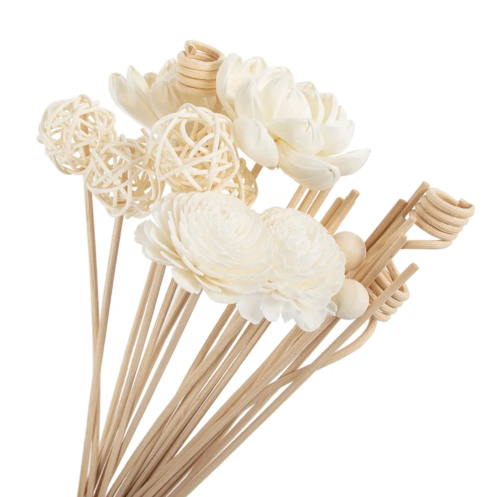 32pcs Reed Diffuser Sticks Set Multi-Style Natural Rattan for Essential Oil & Home Fragrance
