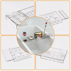 Tub Tray with Handles Luxury Spa Bathtub Caddy Tray with Retractable Design for Phone Tablet Wine Cup Organization Transparent