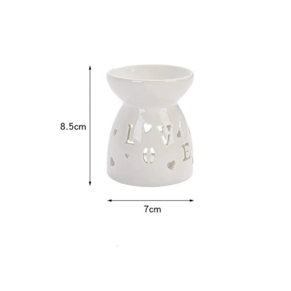 Ceramic Handicrafts Candle Holders Hollow Patterns Essential Oil Burners Candle Lamps Incense Lamps Home Living Room Decoration