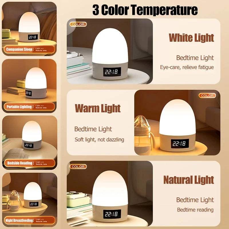 Touch Night Light Rechargeable 3 Color Wireless Baby's Room Bedside Lamp USB LED Night Light Ambient Soft Light For Kids Gift
