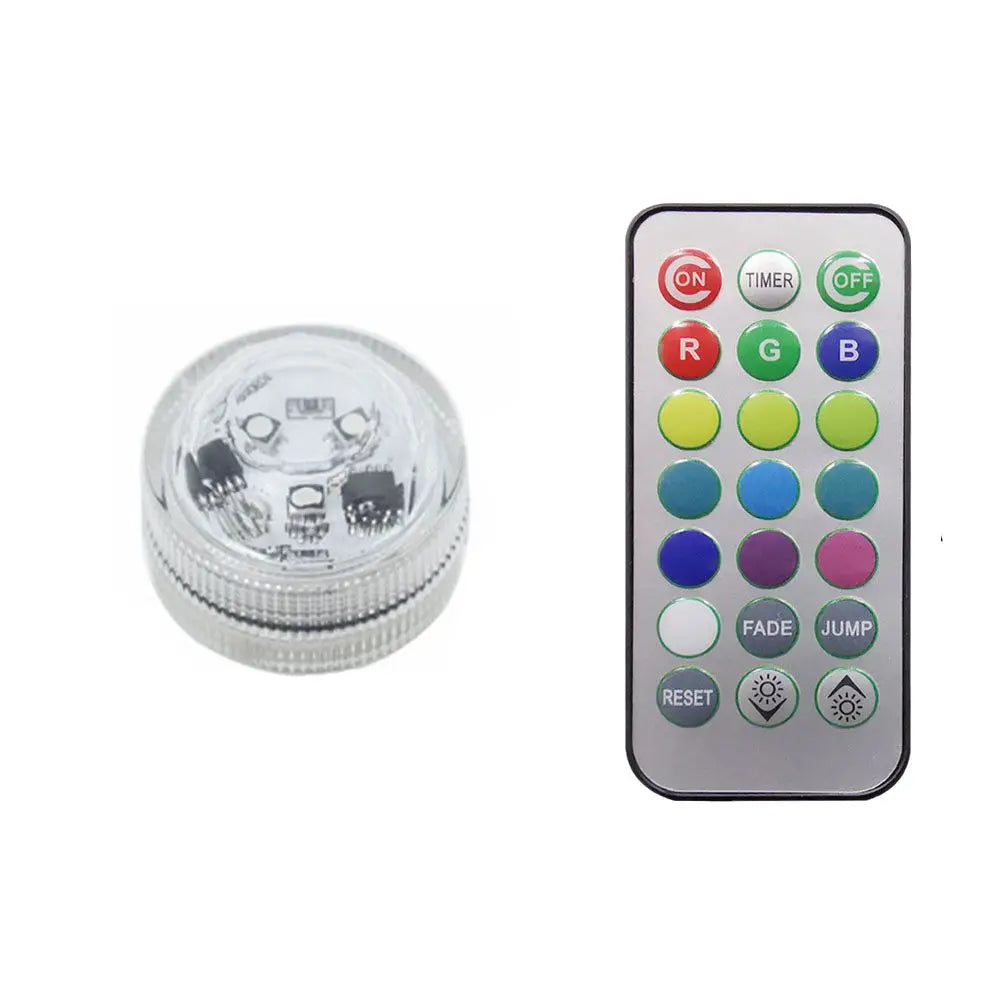 Submersible LED Lights Waterproof RGB Underwater Light For Wedding Tea Light Hot Tub Pond Pool Bathtub Aquarium Party Vase Decor